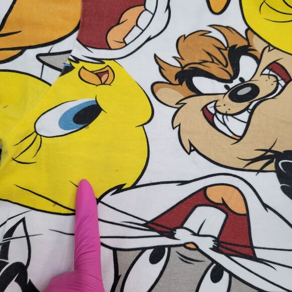 Looney-Tunes AOP Tweety Shirt Womens Small 20x24 White Baggy - Picture 4 of 14